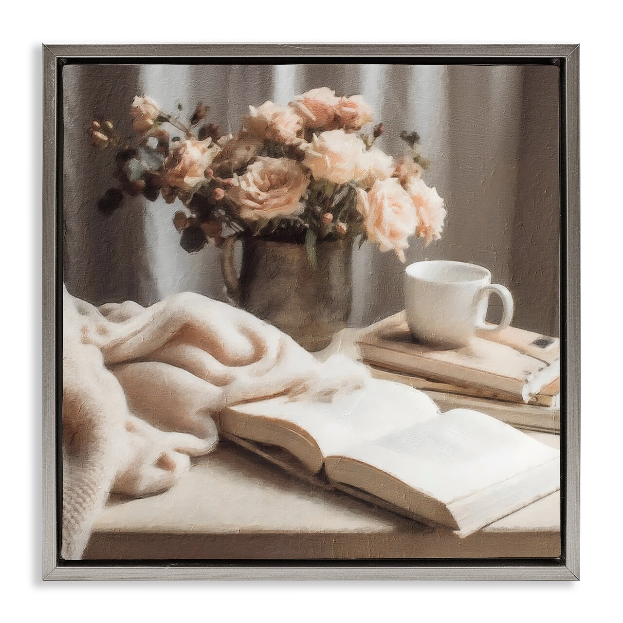 Stupell Industries Morning Coffee Floral Journaling Floating Frame, design by Riley B